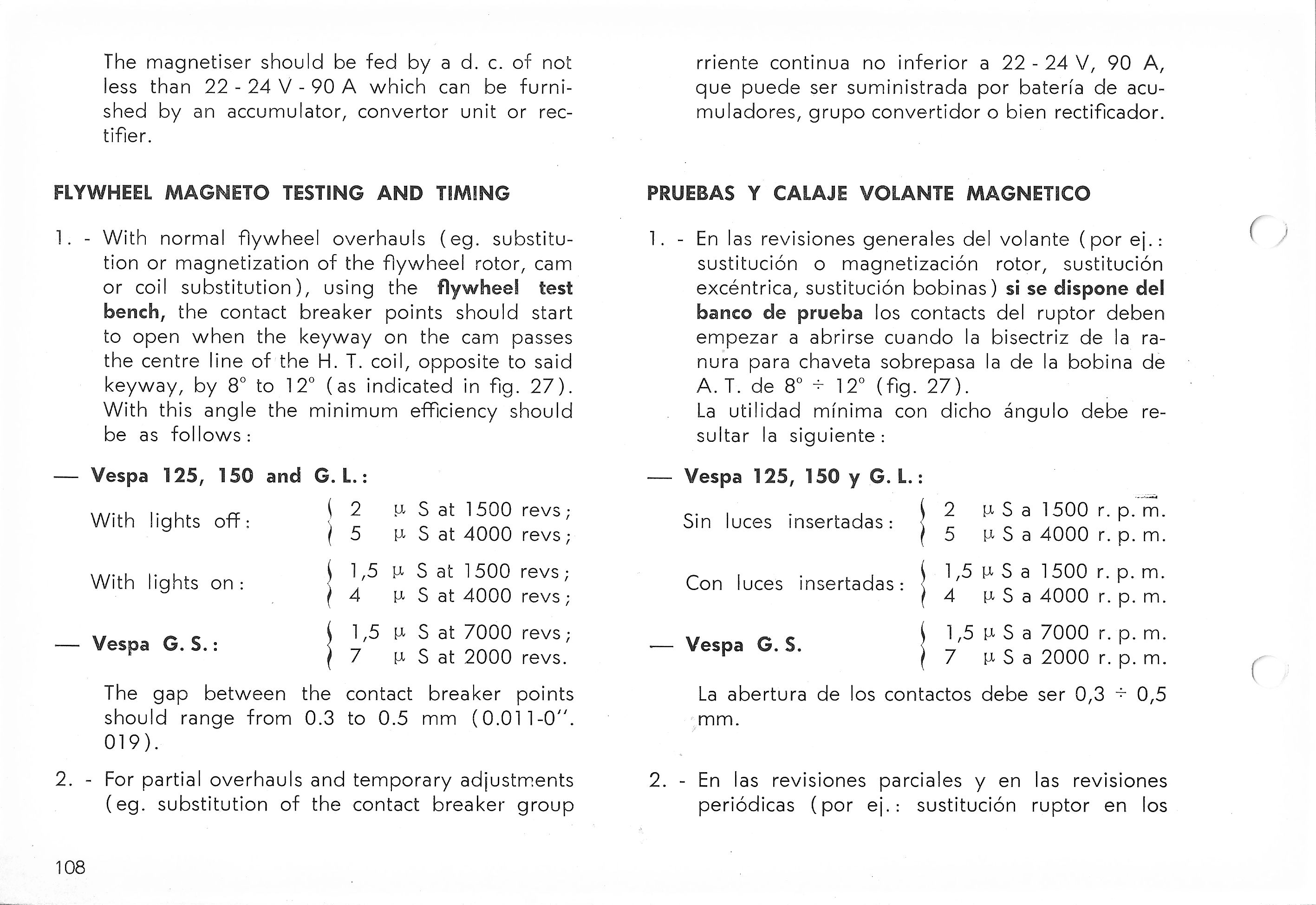 Vespa Service Station Manual 108