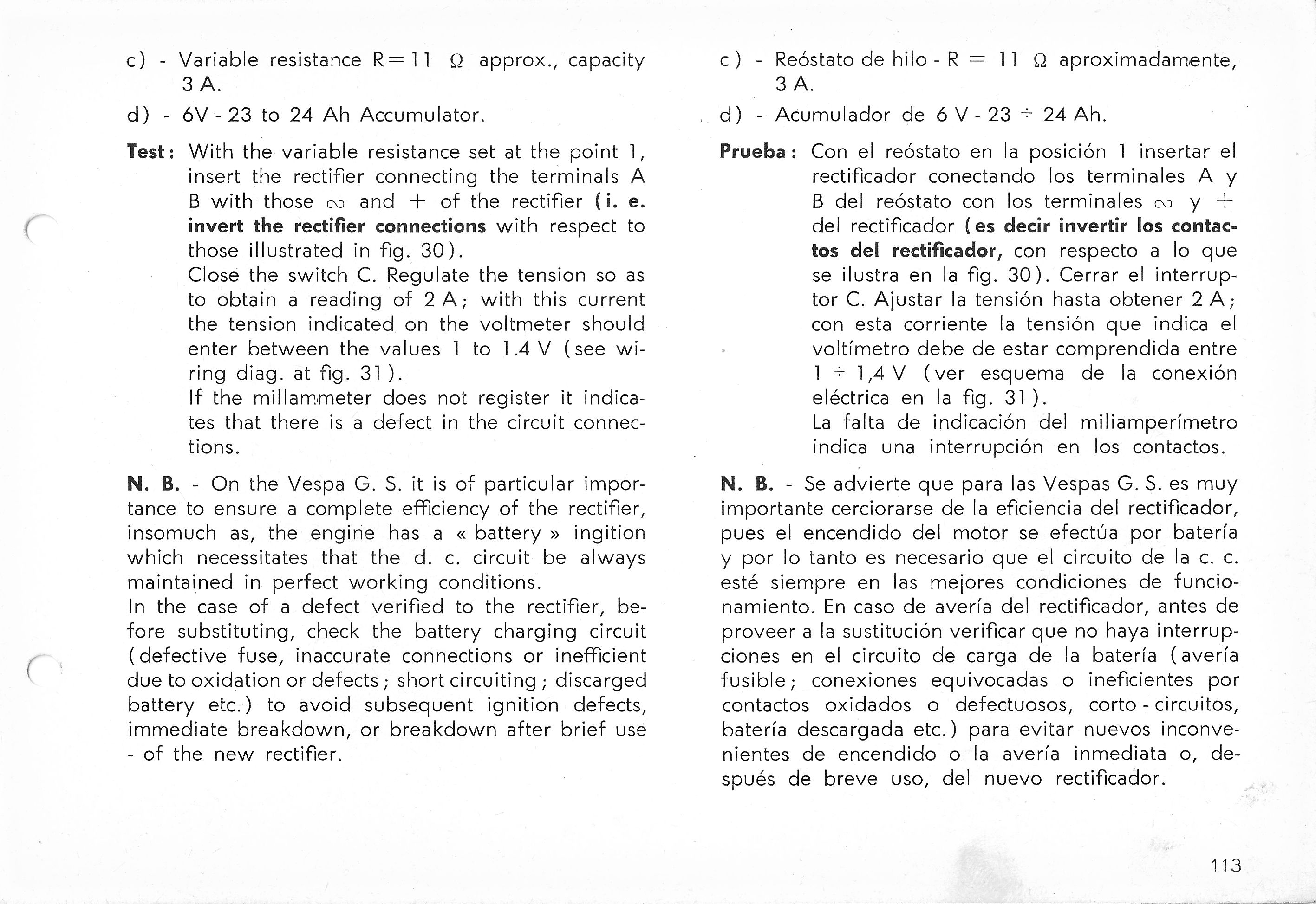 Vespa Service Station Manual 113