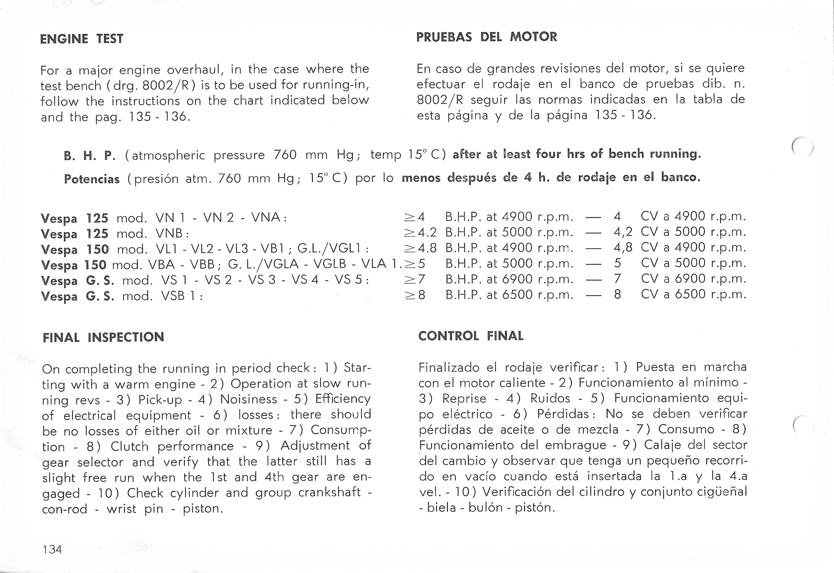 Vespa Service Station Manual 134