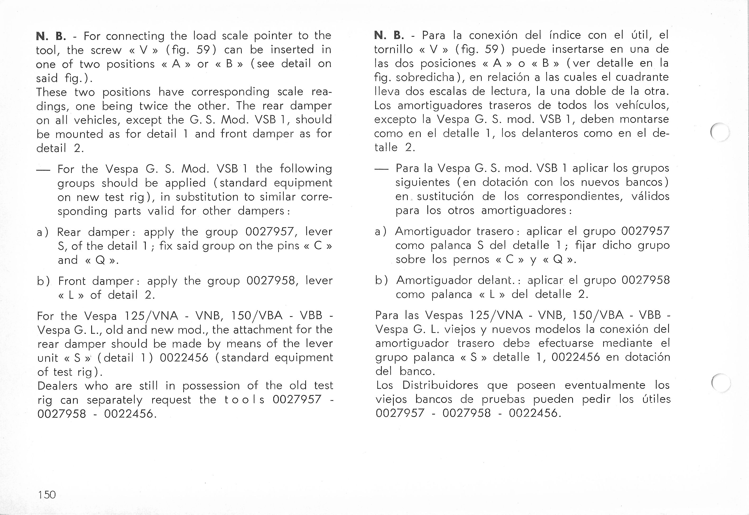 Vespa Service Station Manual 150