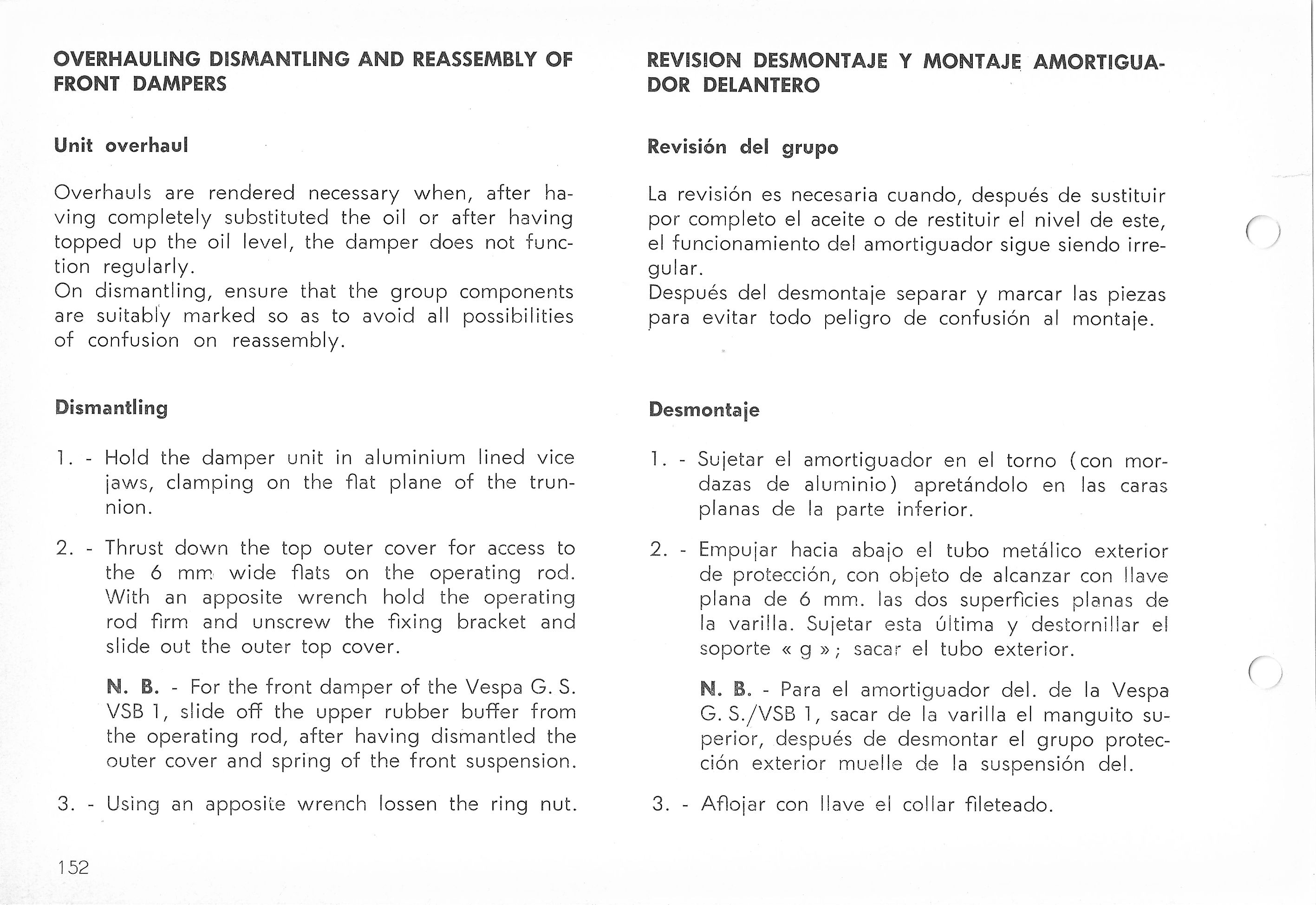 Vespa Service Station Manual 152