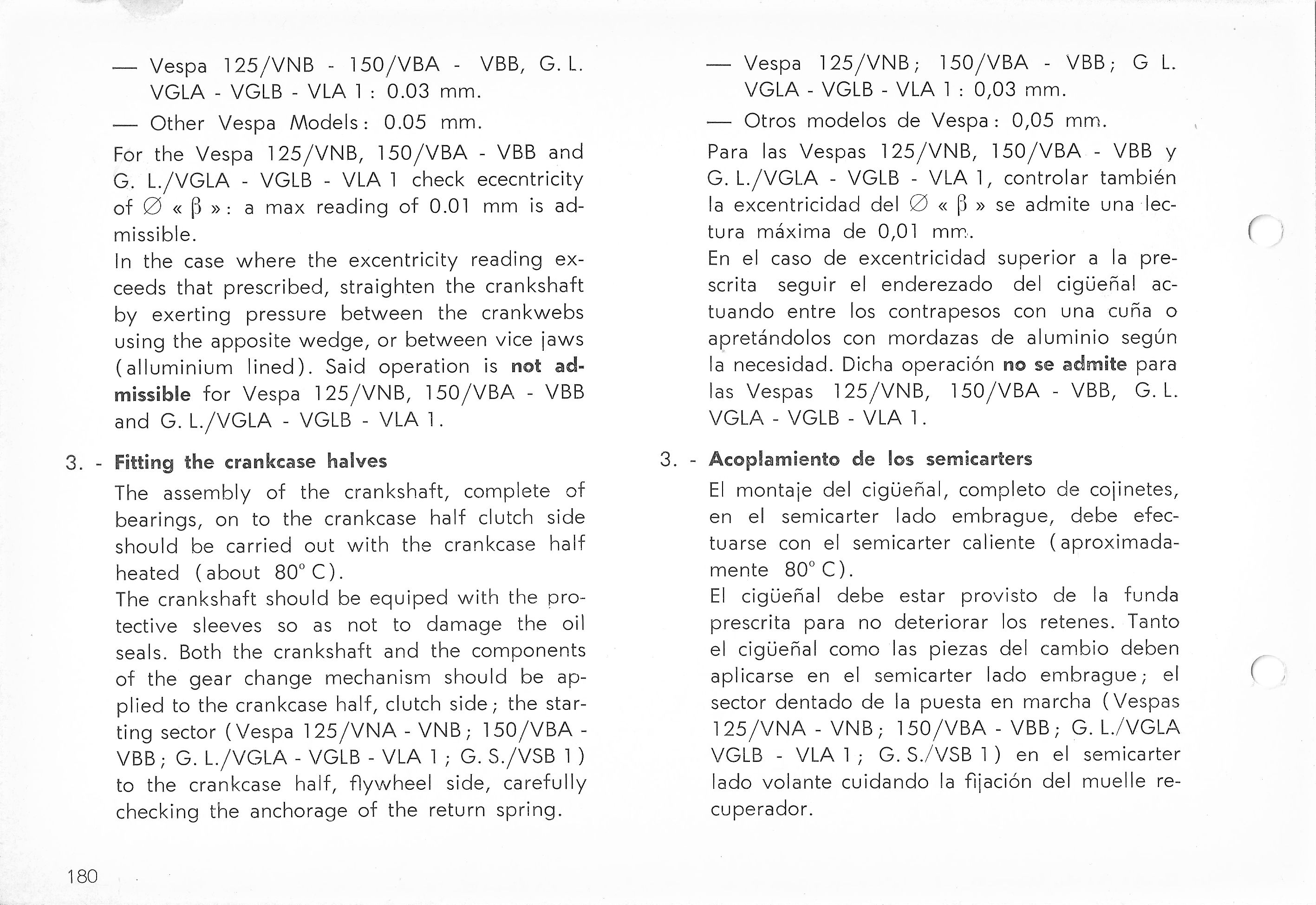 Vespa Service Station Manual 180