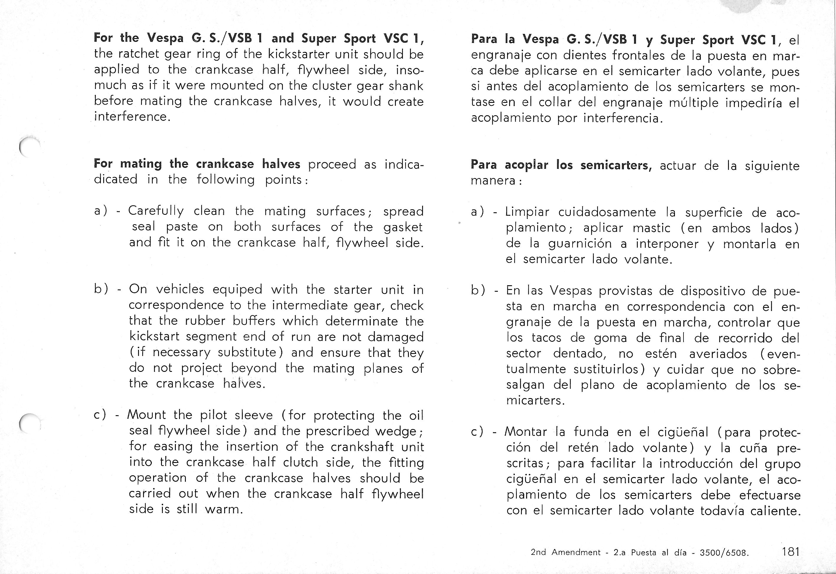 Vespa Service Station Manual 181