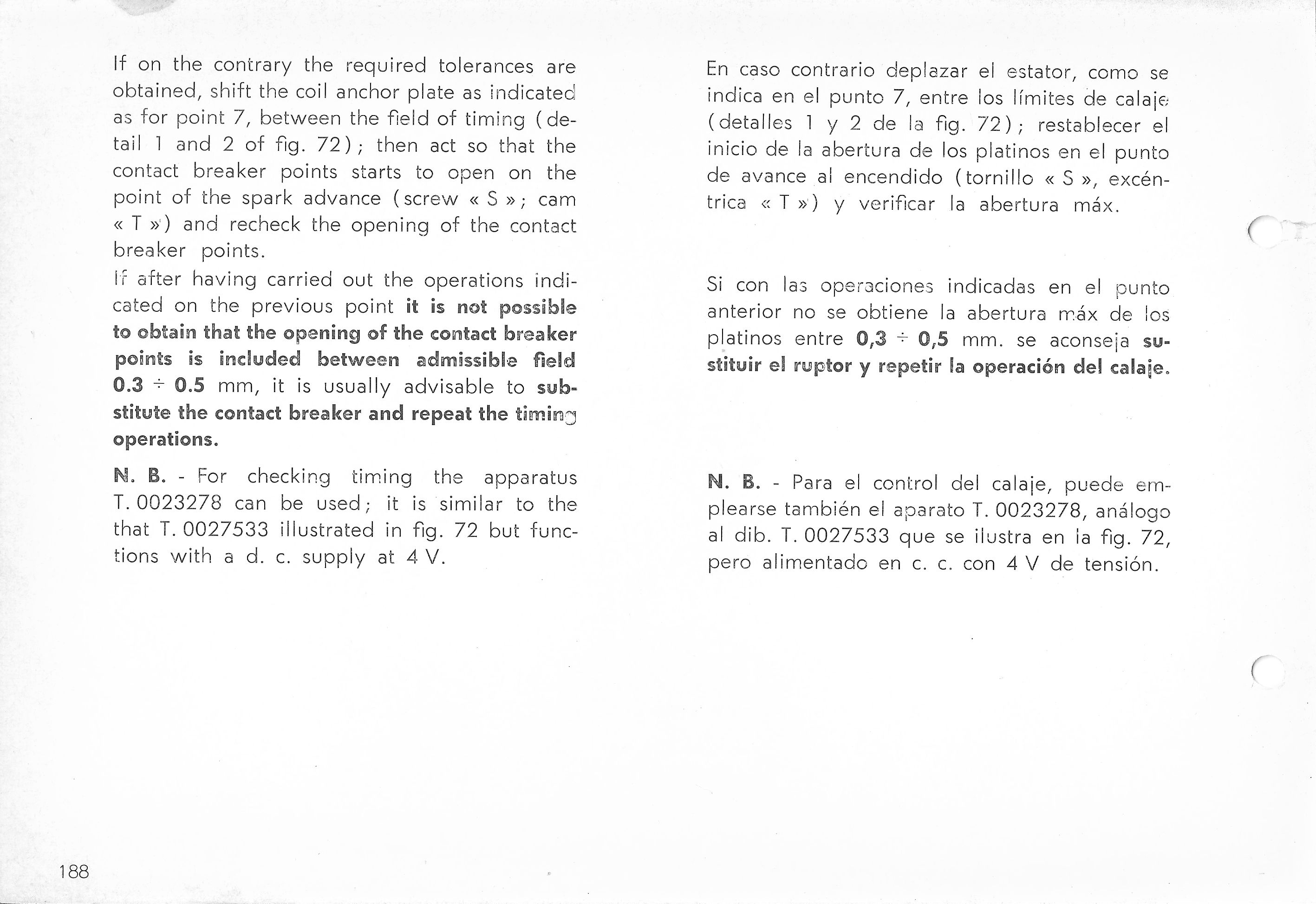 Vespa Service Station Manual 188-