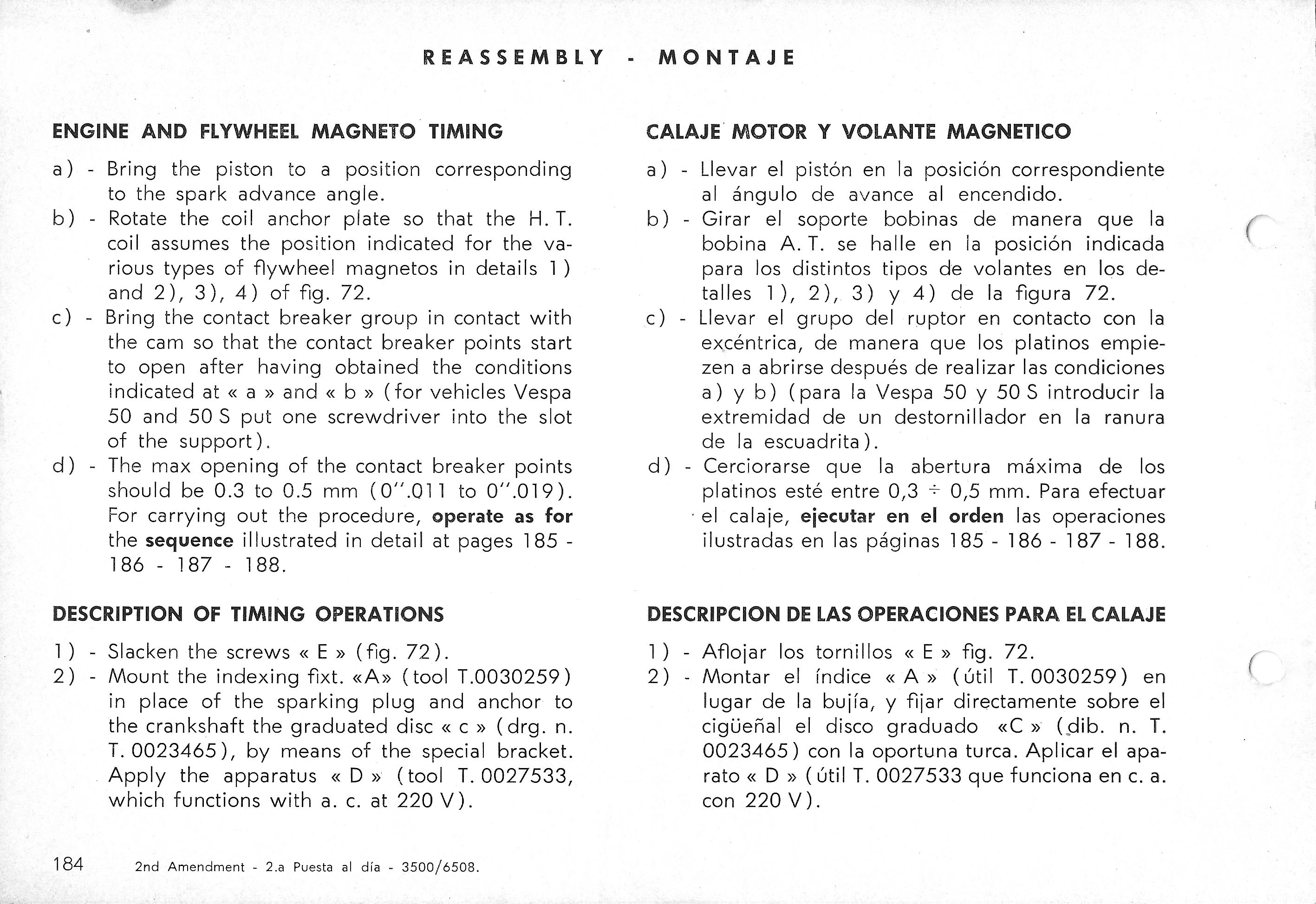 Vespa Service Station Manual 184-1