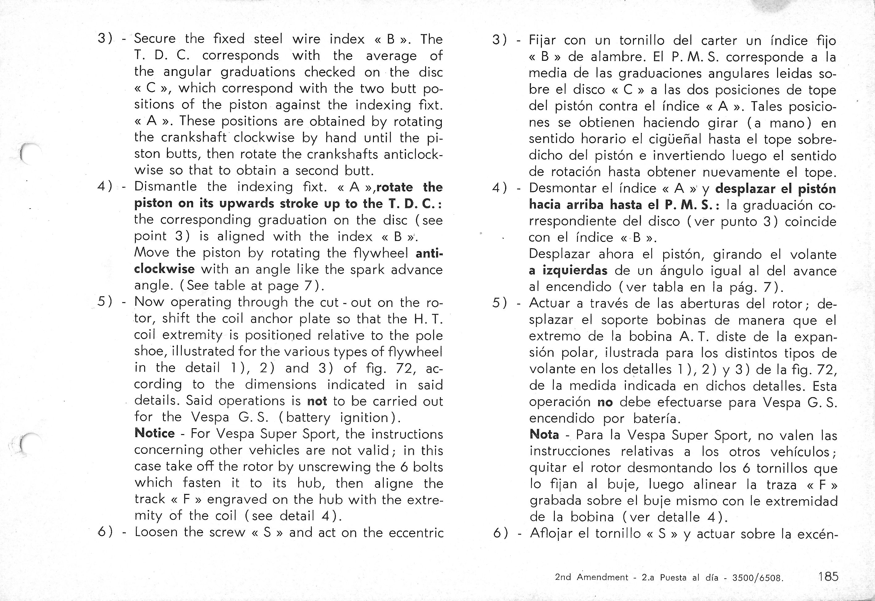 Vespa Service Station Manual 185-1
