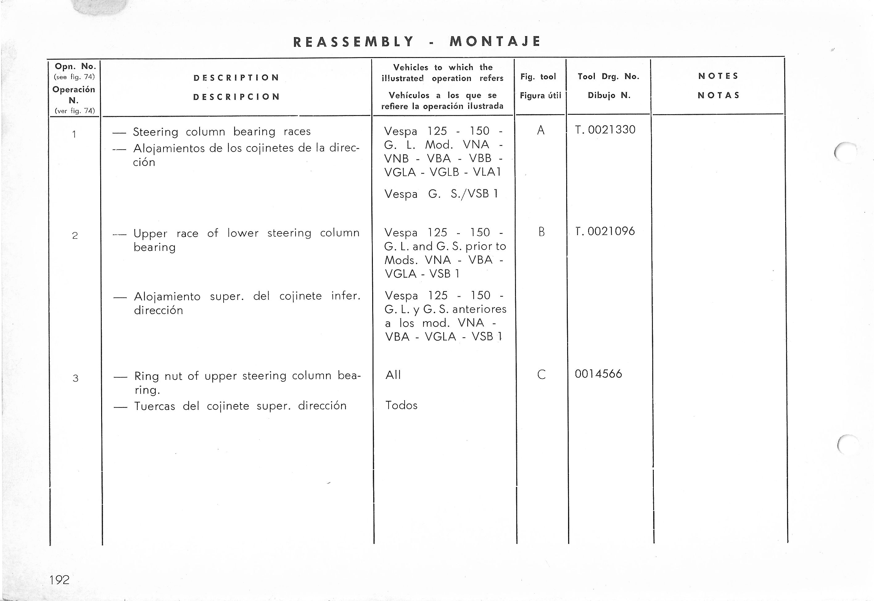 Vespa Service Station Manual 192