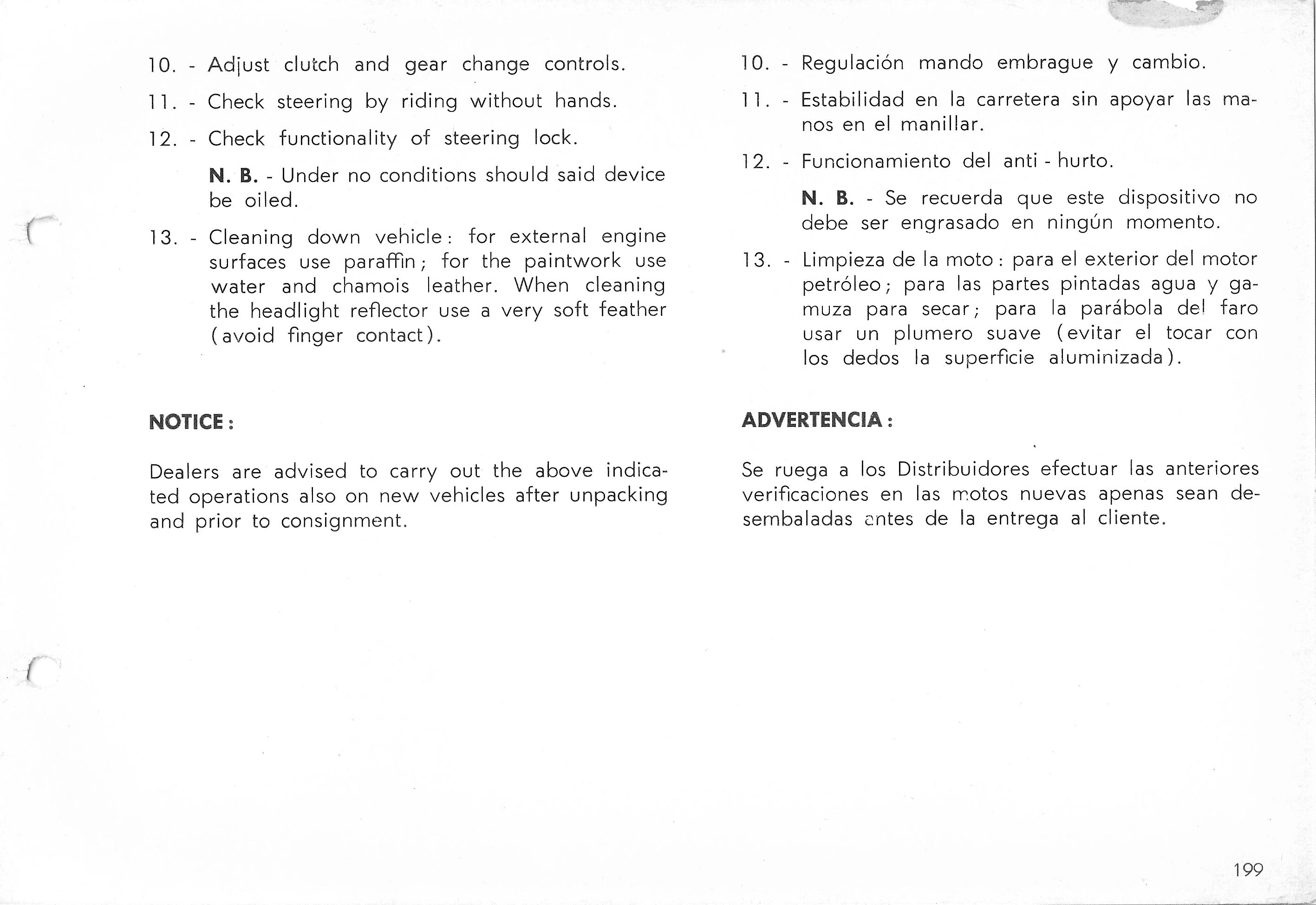 Vespa Service Station Manual 199