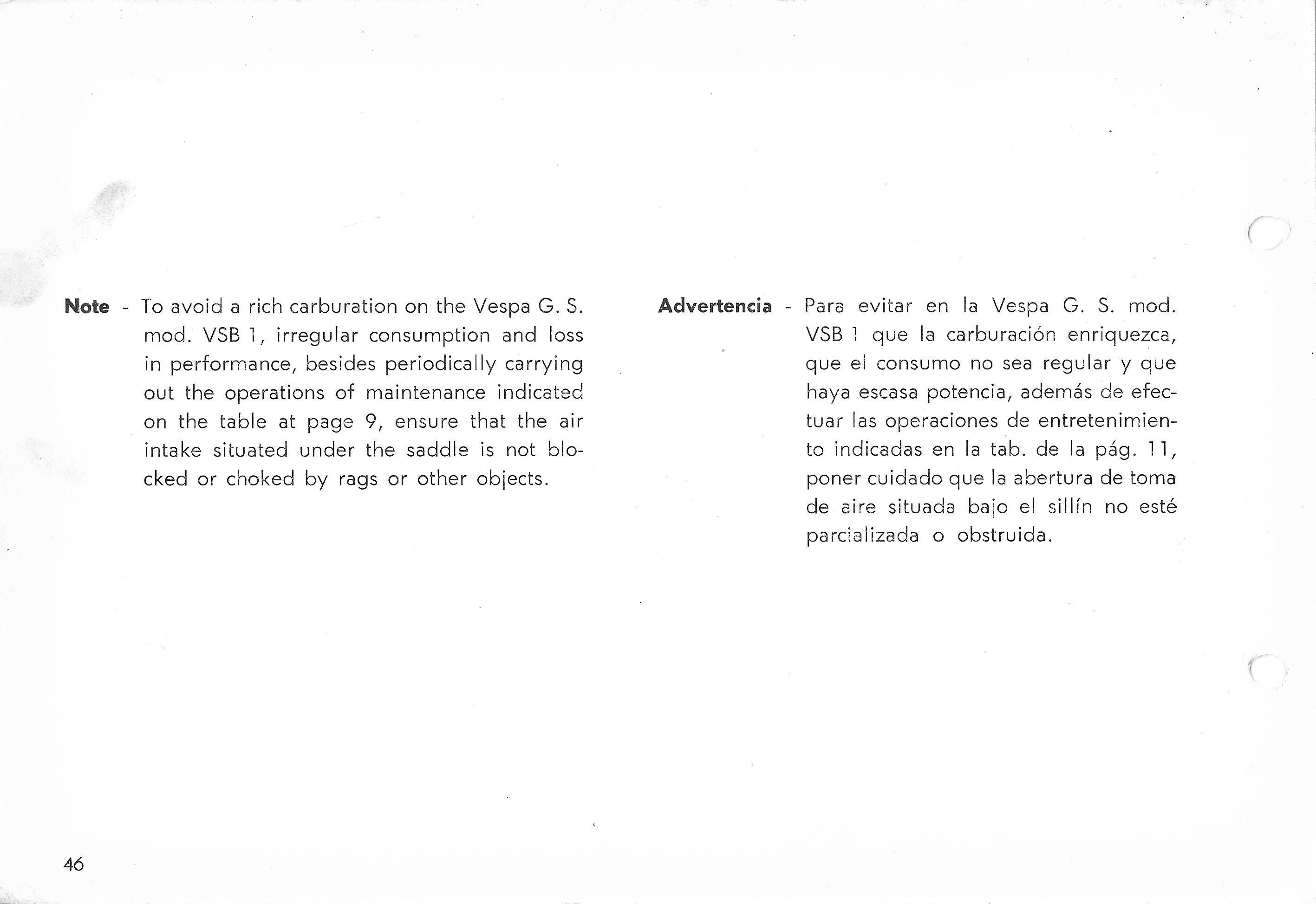 Vespa Service Station Manual 46-